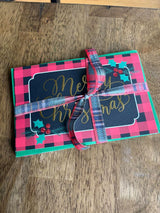 Set of 8 American Greeting Plaid Cards