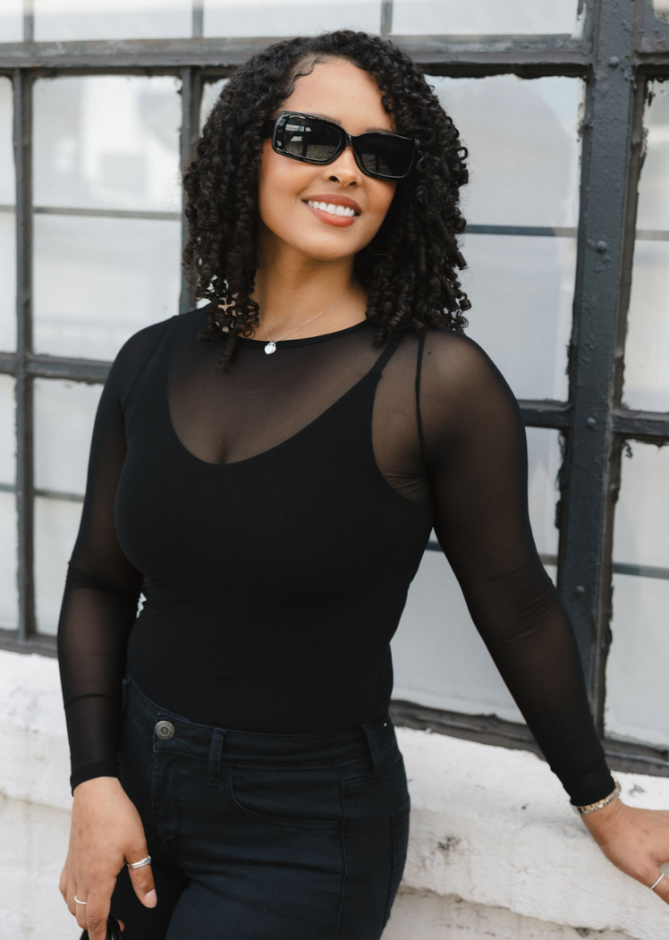 Second Skin Sheer Long Sleeve Mesh Top – Curvy