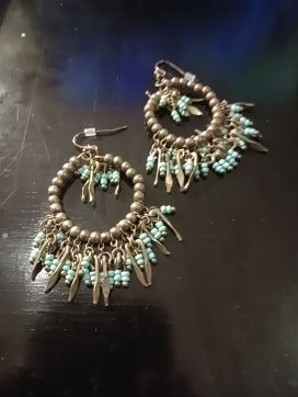 Brass/Beaded Hoop Ear