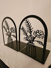 Metal Bookends with Flowers SET OF 2