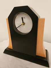 Wooden Black and Tan Mantel Clock