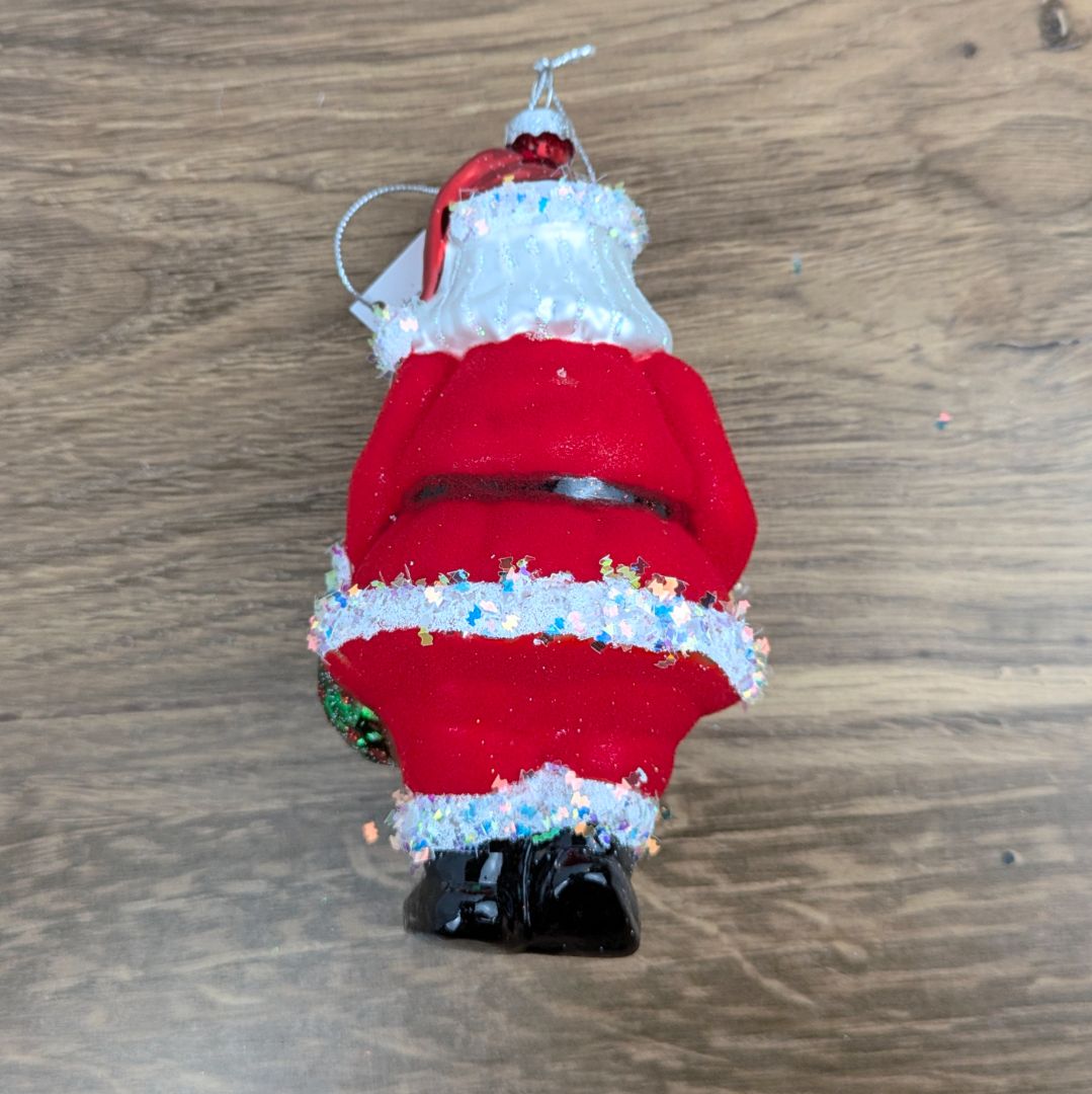 5.5” Glass Santa Ornaments