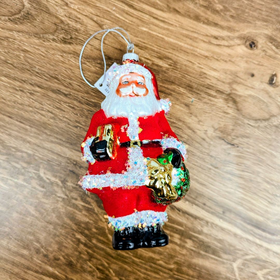 5.5” Glass Santa Ornaments