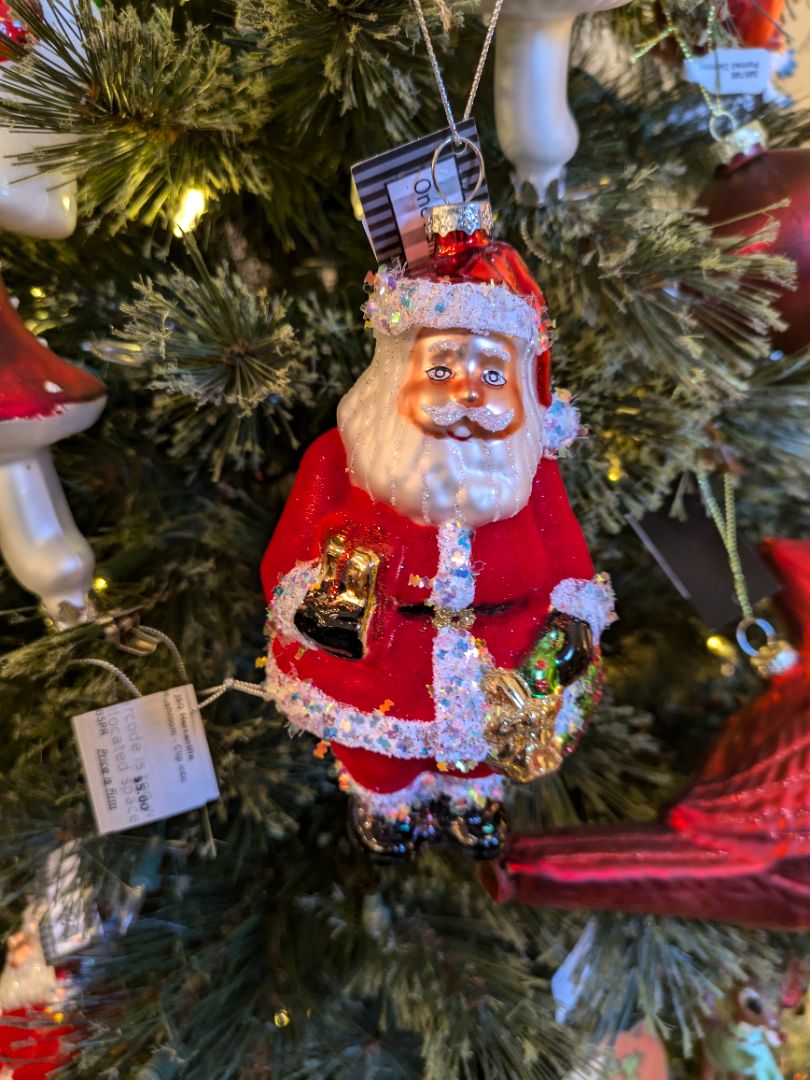 5.5” Glass Santa Ornaments