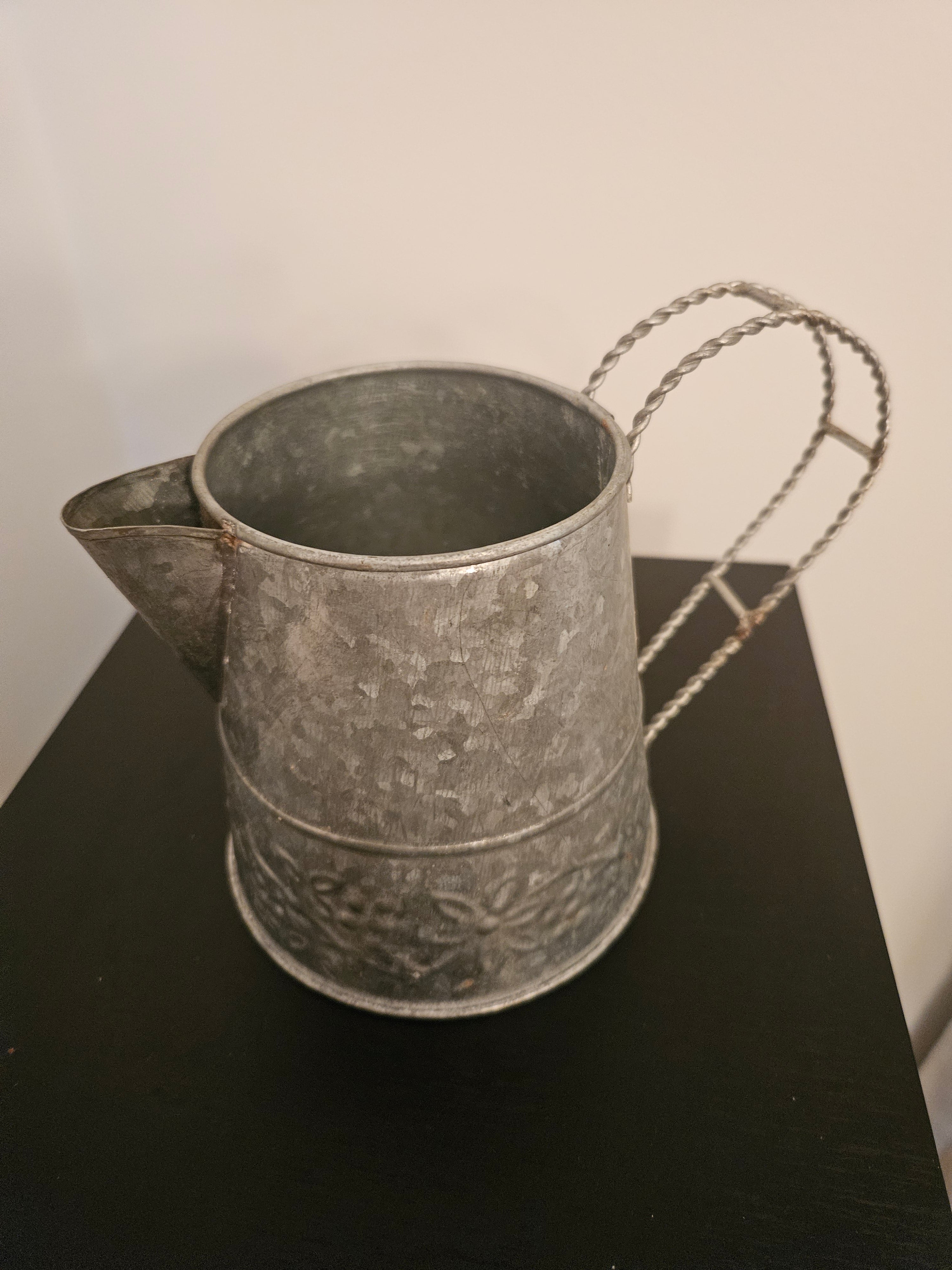 Rustic Hosley Galvanized Metal Small Watering Can