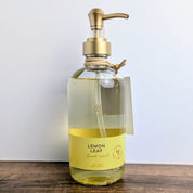 Lemon Leaf Large Hand Wash in Glass Soap Dispenser