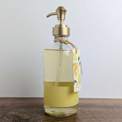 Lemon Leaf Large Hand Wash in Glass Soap Dispenser