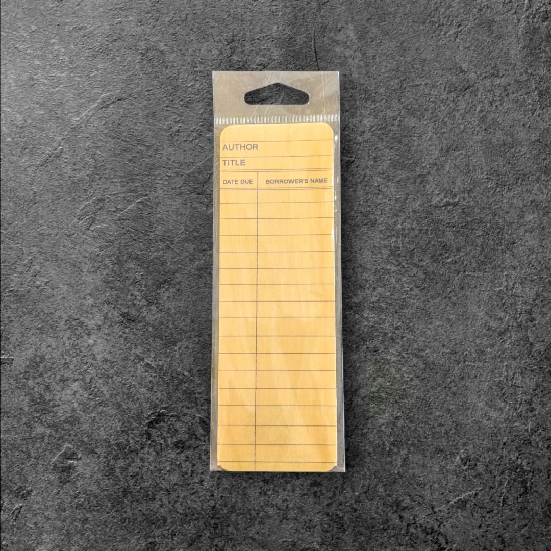 Yellow Library Card Bookmark