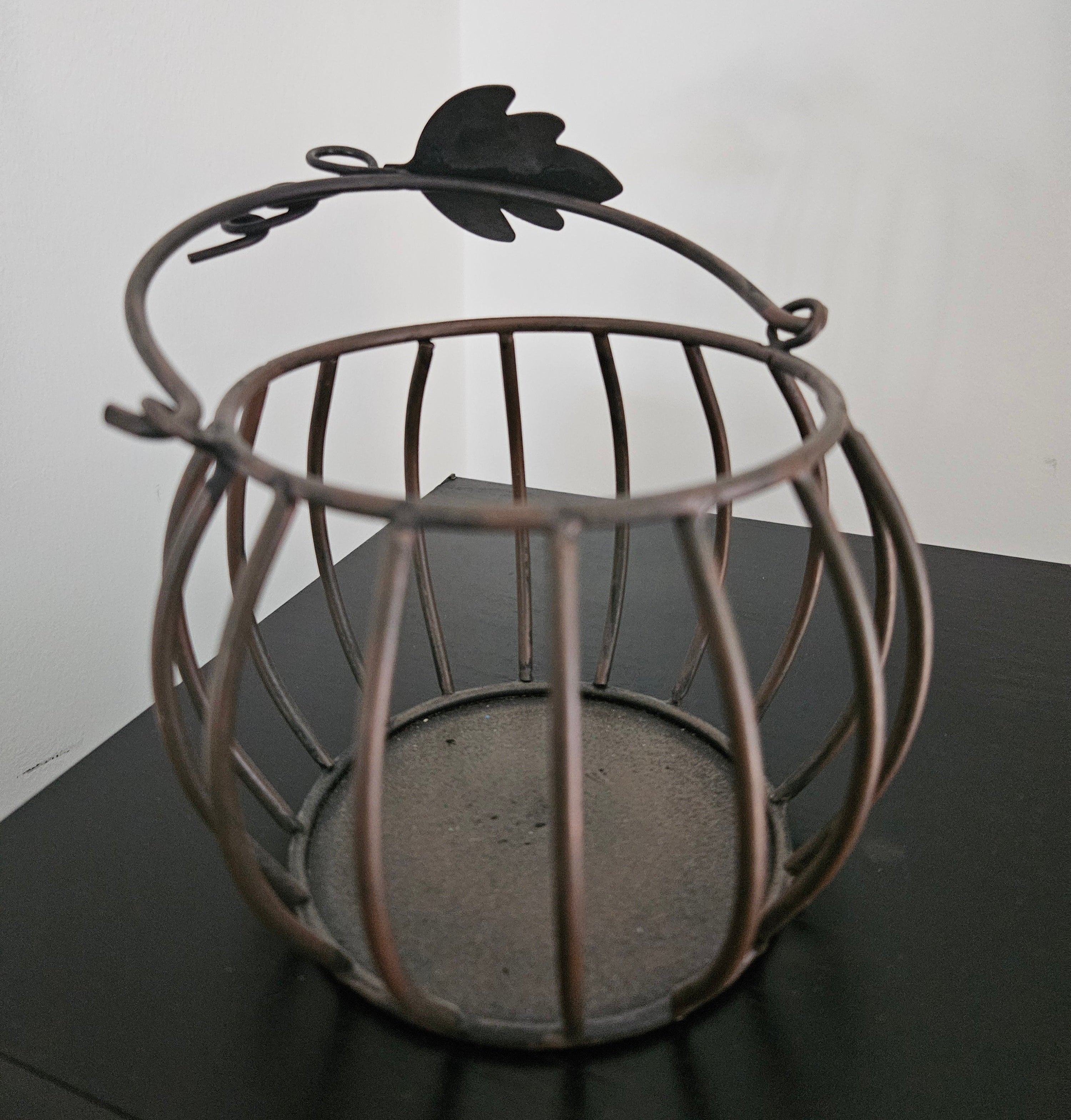 Metal Pumpkin Candle or Plant Holder