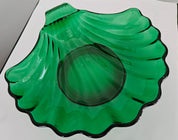 Vintage Anchor Hocking Emerald Green Sea Shell Candy or Soap Dish