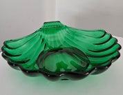 Vintage Anchor Hocking Emerald Green Sea Shell Candy or Soap Dish