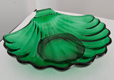 Vintage Anchor Hocking Emerald Green Sea Shell Candy or Soap Dish