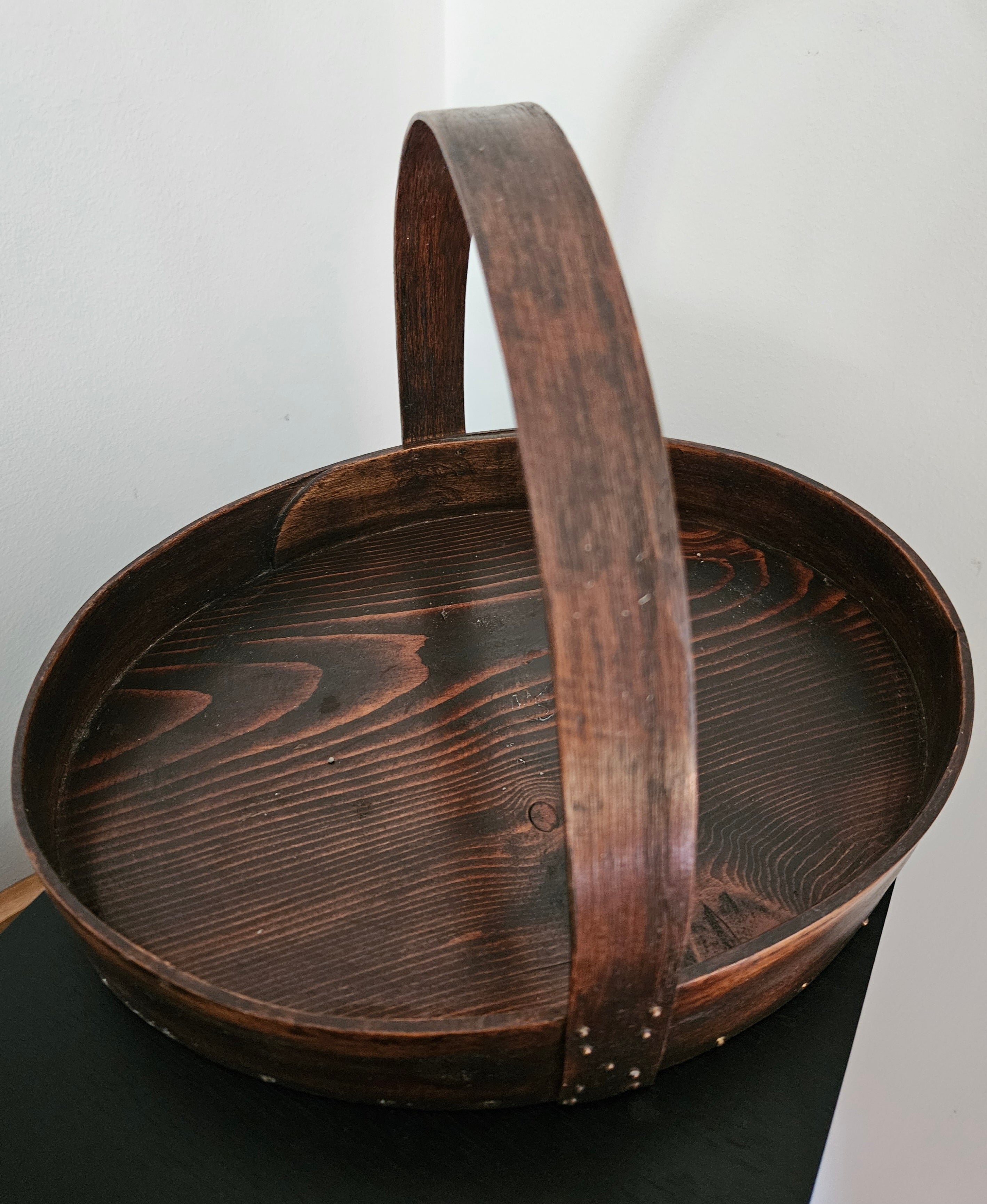 Wooden Oval Shaker Basket Signed by Jack L. Johnson