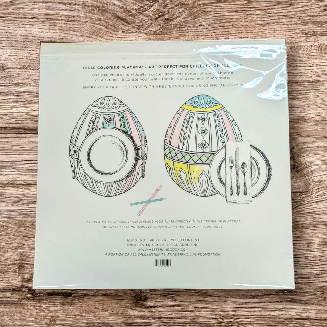 Easter Egg Coloring Placemat - pack of 12