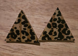 Vintage Cheetah Triangular Post Earrings