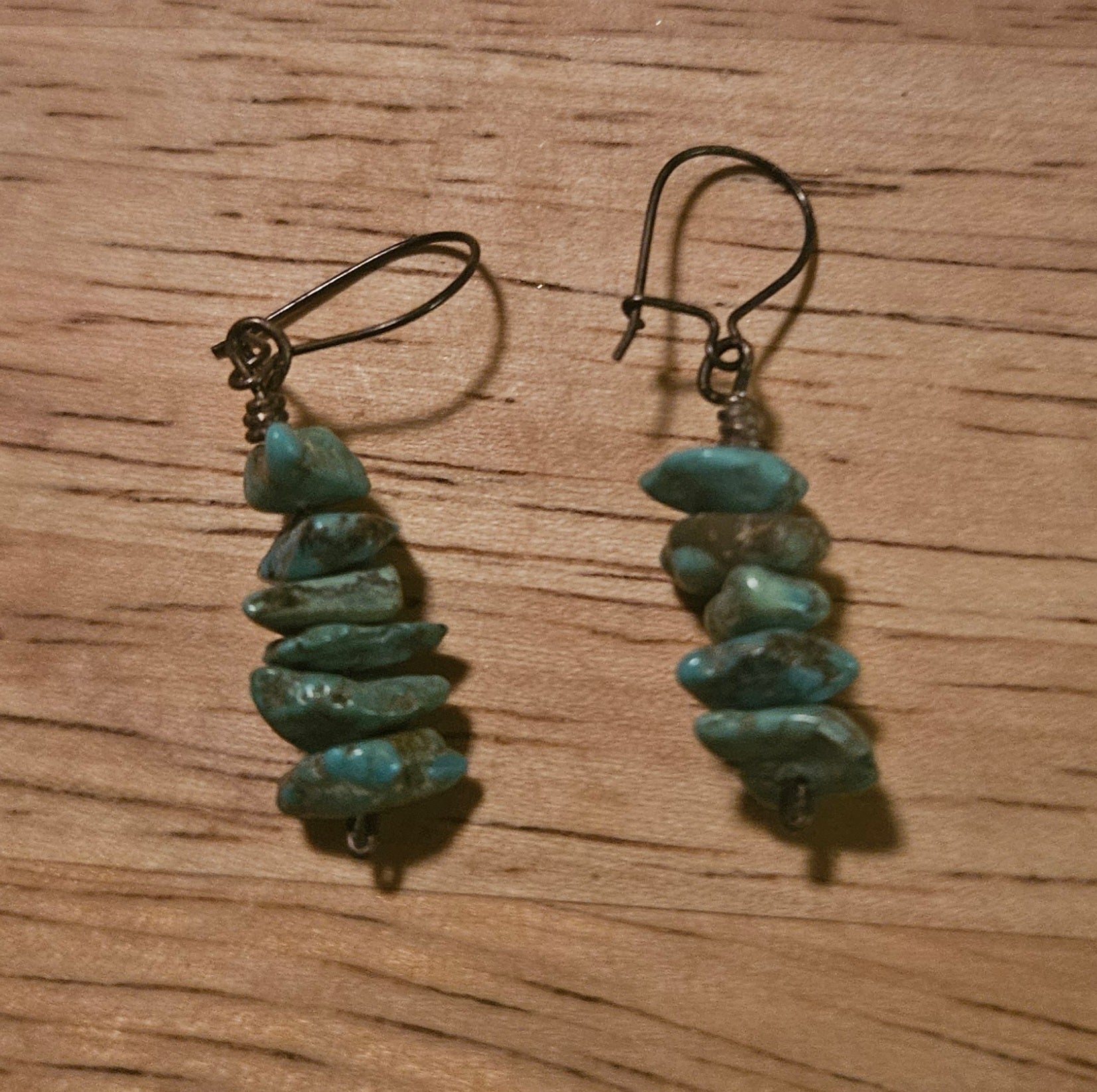 Turquoise Chip Dangle Earrings