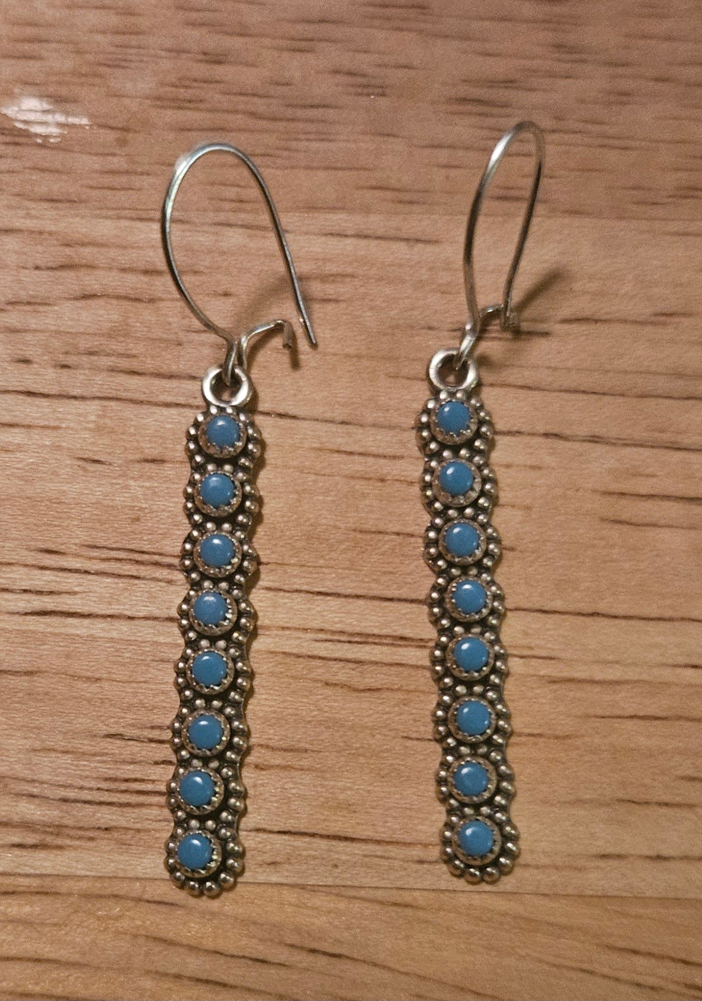 Vintage Long Dangle Turquoise Earrings