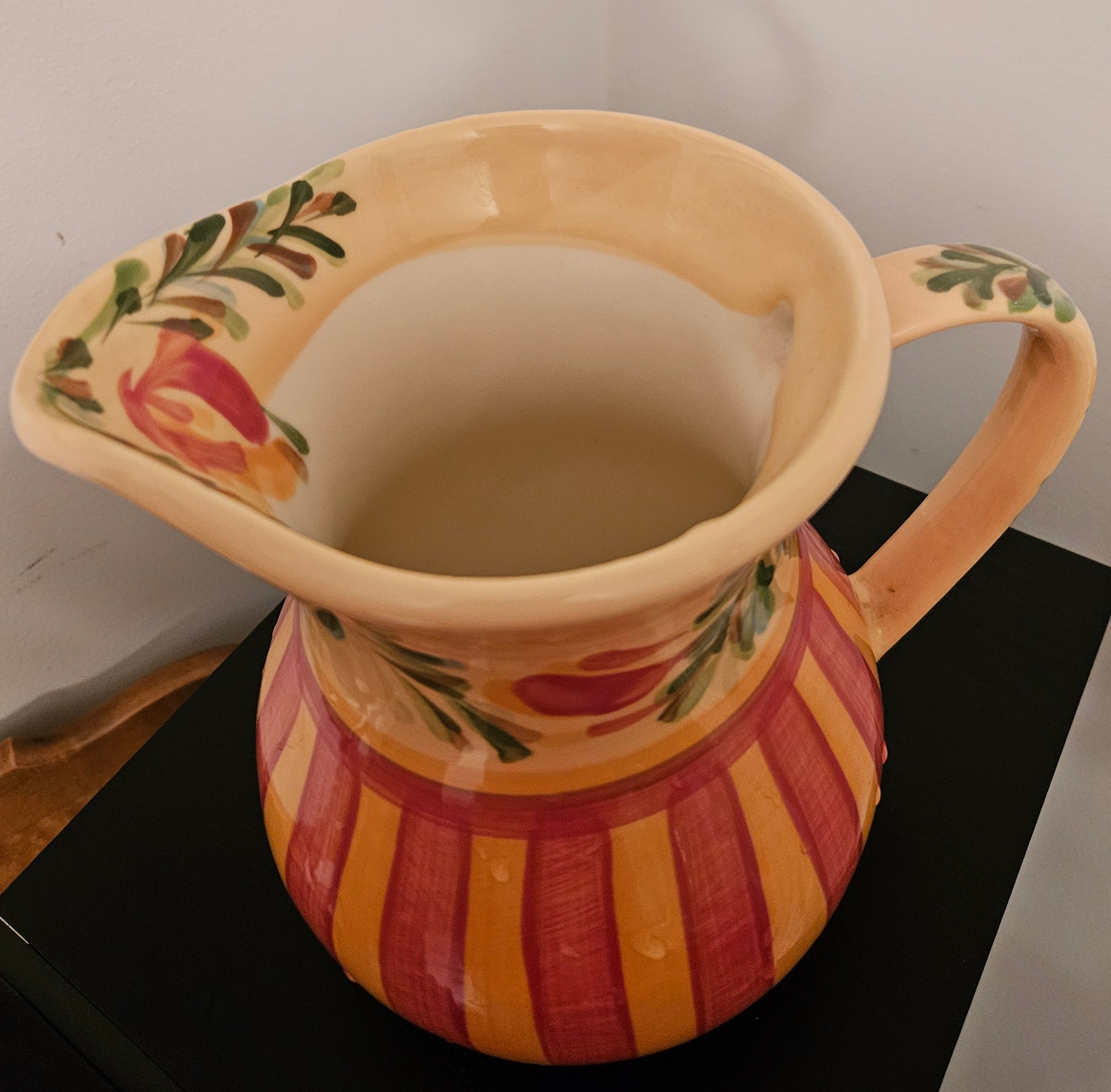 Vintage Gail Pittman Hand Painted Ceramic Pitcher