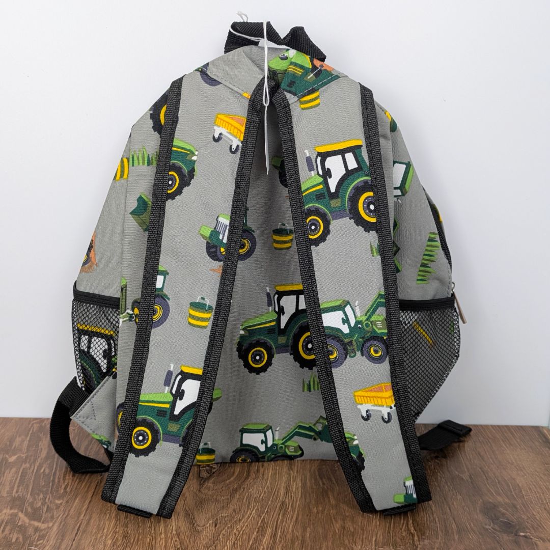 Tractor Print Canvas Backpack Sz M