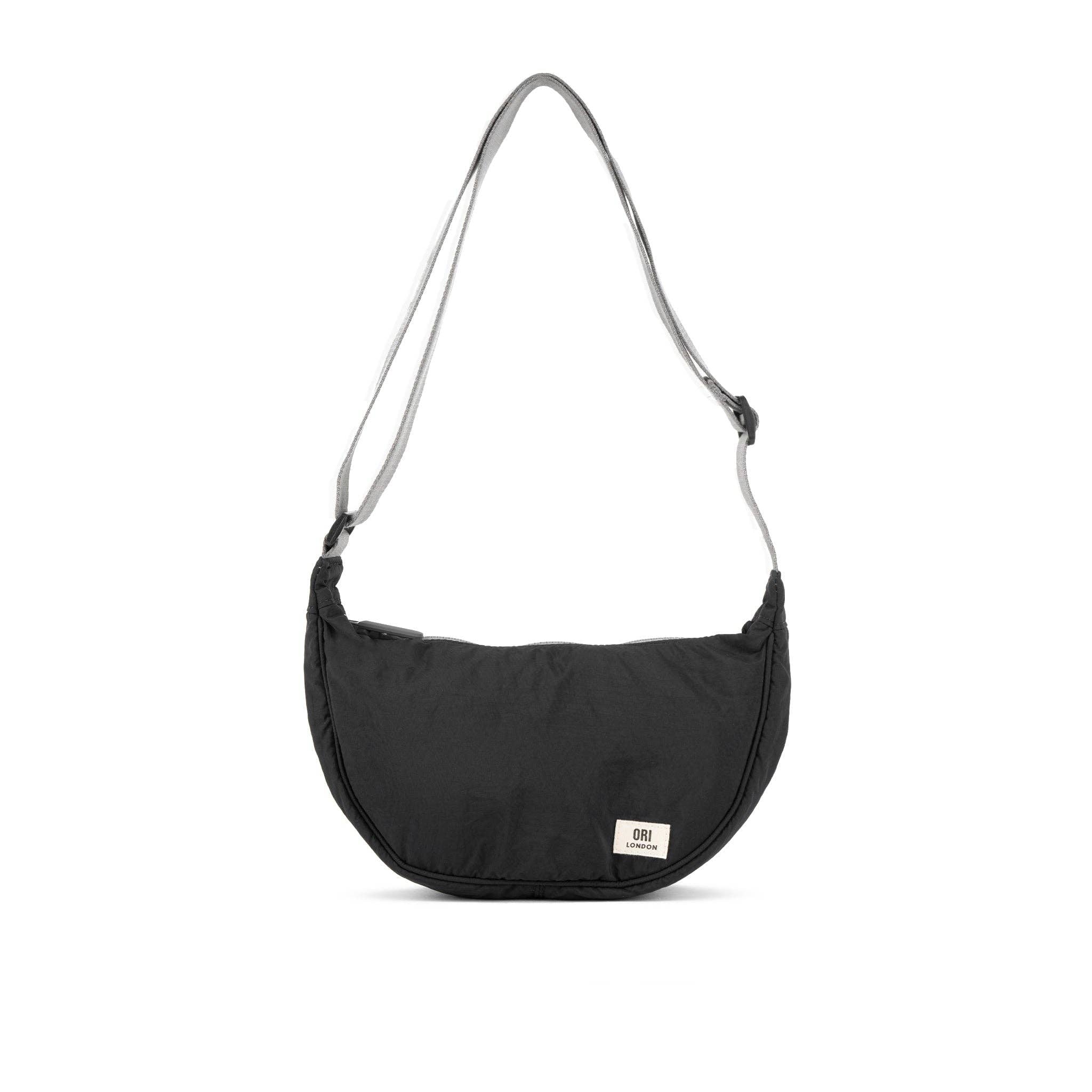 Farringdon Half Moon Bag in Black Taslon