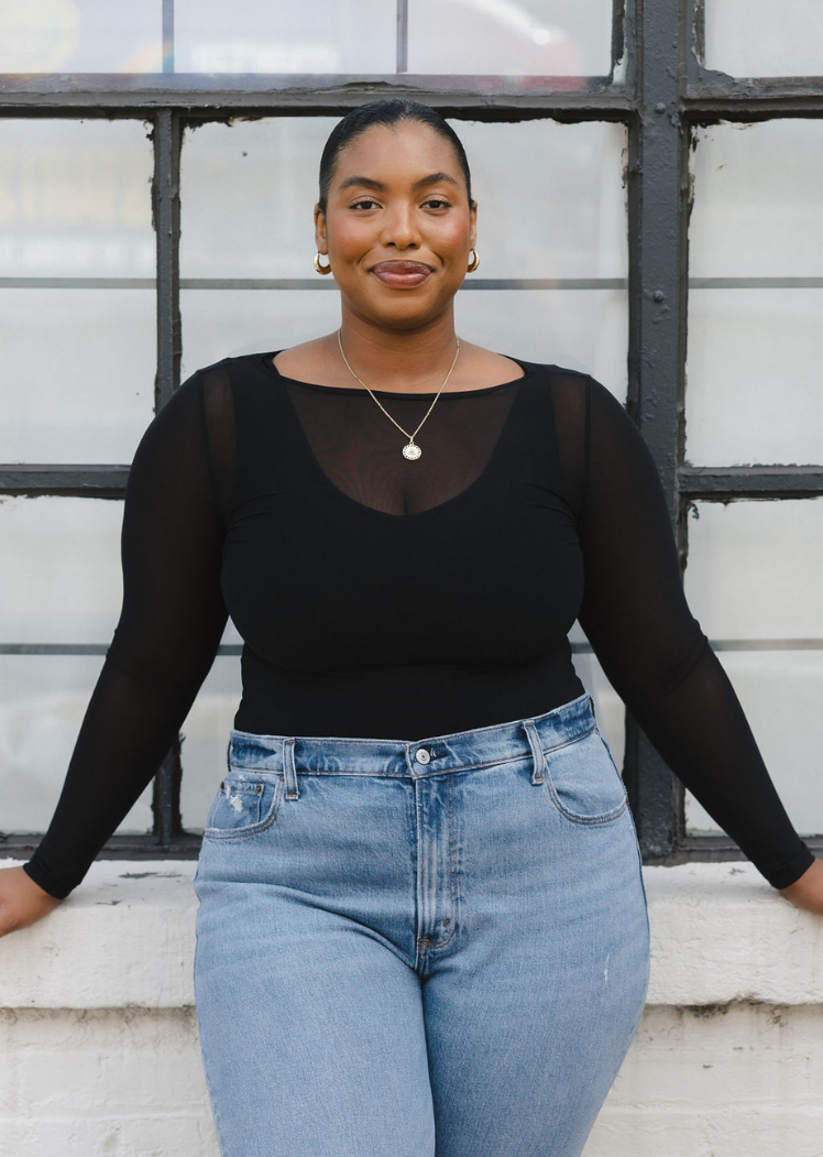 Second Skin Sheer Long Sleeve Mesh Top – Curvy