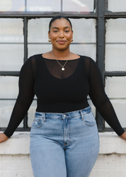 Second Skin Sheer Long Sleeve Mesh Top – Curvy