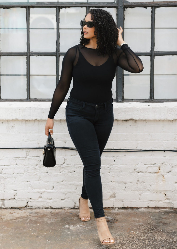 Second Skin Sheer Long Sleeve Mesh Top – Curvy
