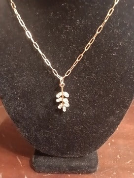 Leaf Rhinestone Necklace