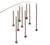 25" Red and Green Beaded Spray
