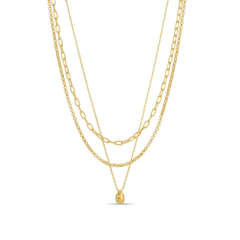 Delicate Layered Necklace with Petite Teardrop – Wardrobe Staple by 112 - Peony Lane Boutique