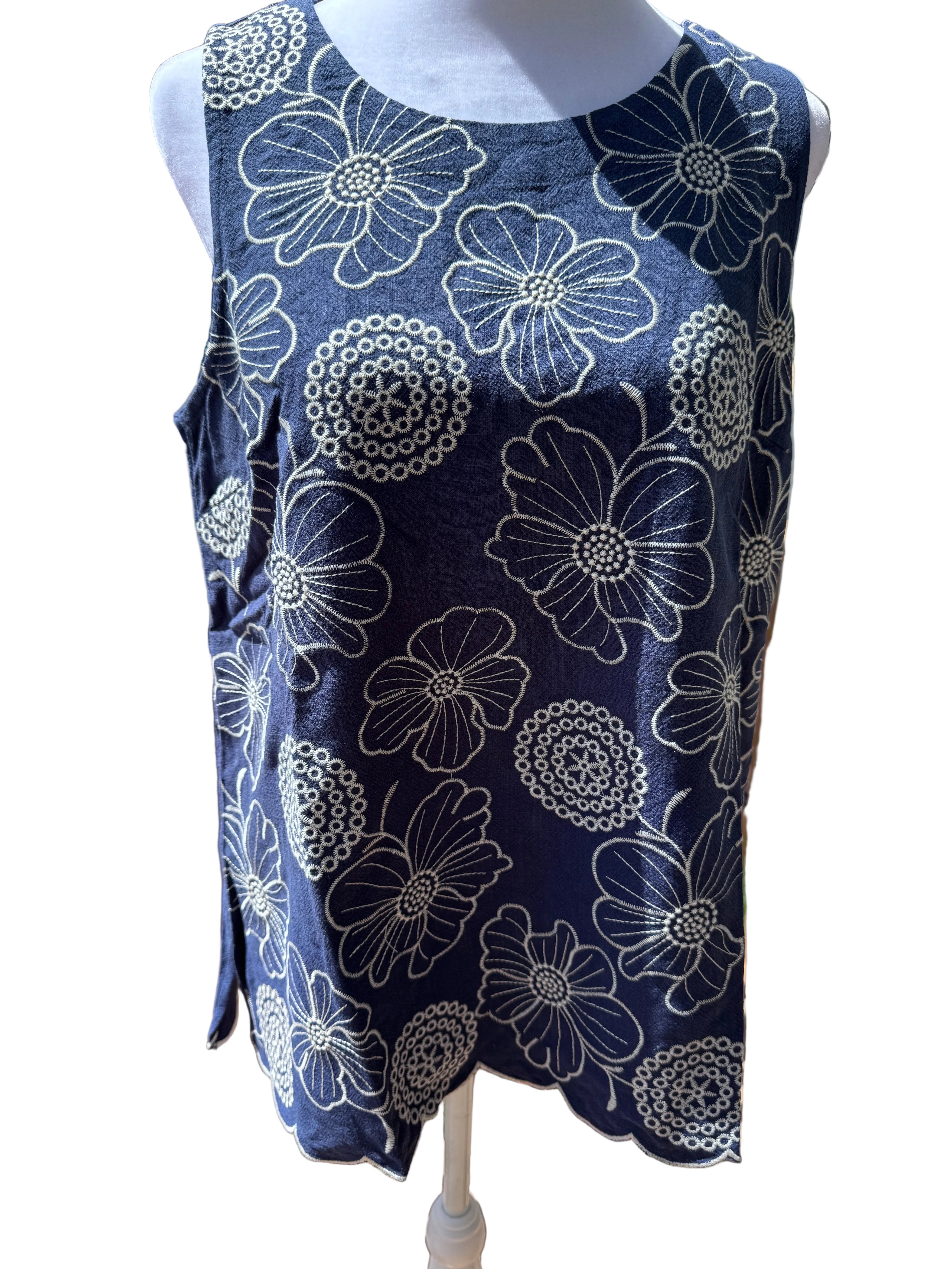 Fresh For Summer Sleeveless Top - Navy