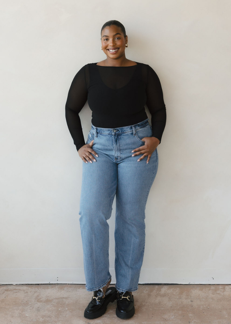 Second Skin Sheer Long Sleeve Mesh Top – Curvy