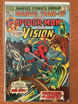 1976 MARVEL Team-Up #42 Spider-Man and The Vision.  This still has the Marvel Value Stamp