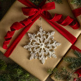 5" White Mirabelle Snowflake Ornament