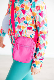 Neon Pink Crossbody Bag