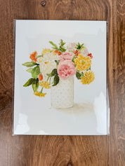 8” x 10” Watercolor Bouquet in Hobnail Vase Print - JSQ Mercantile