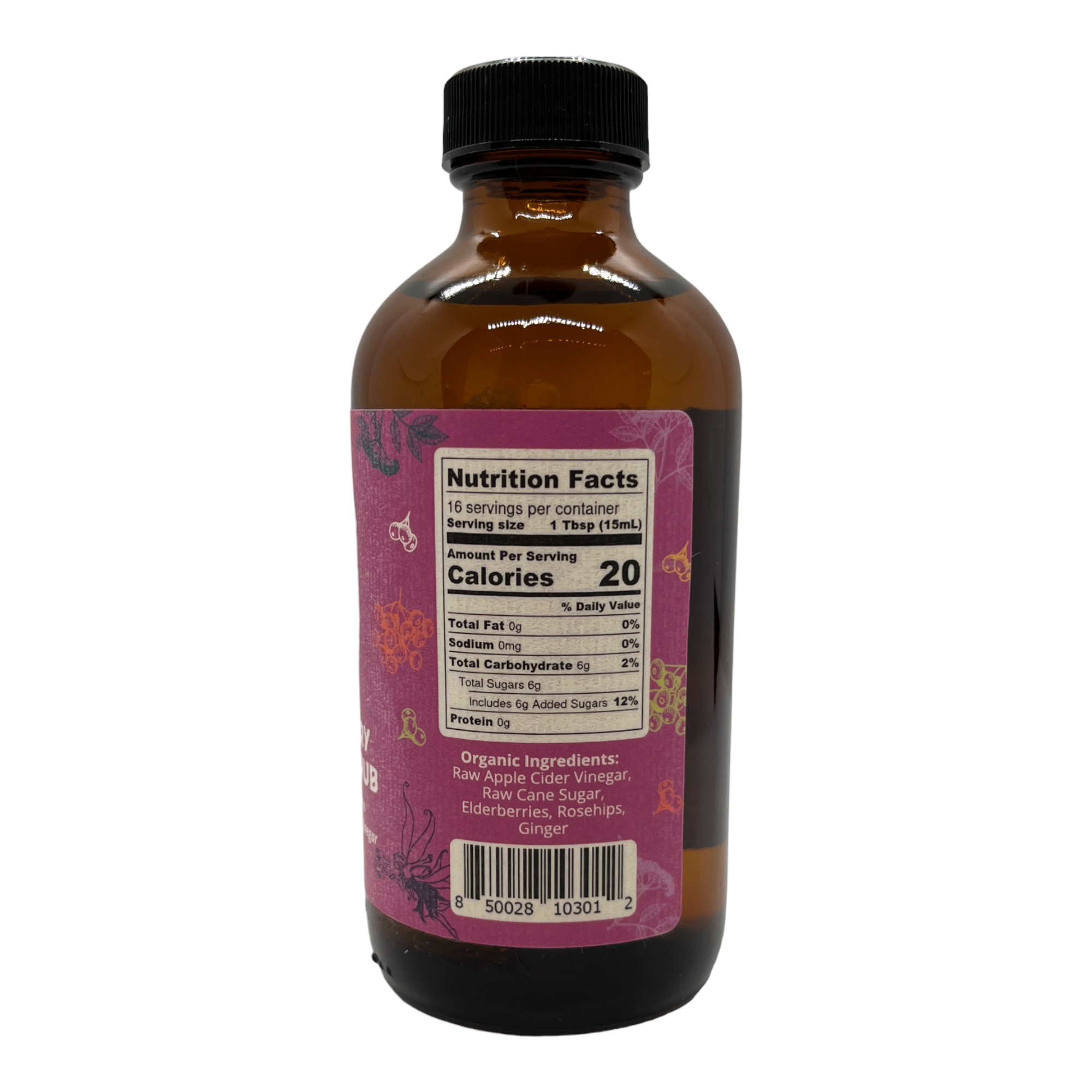 Elderberry Ginger Shrub – Spiced Botanical Vinegar Elixir (8 oz)
