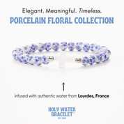 Blue & White Holy Water Porcelain Cross Bracelet