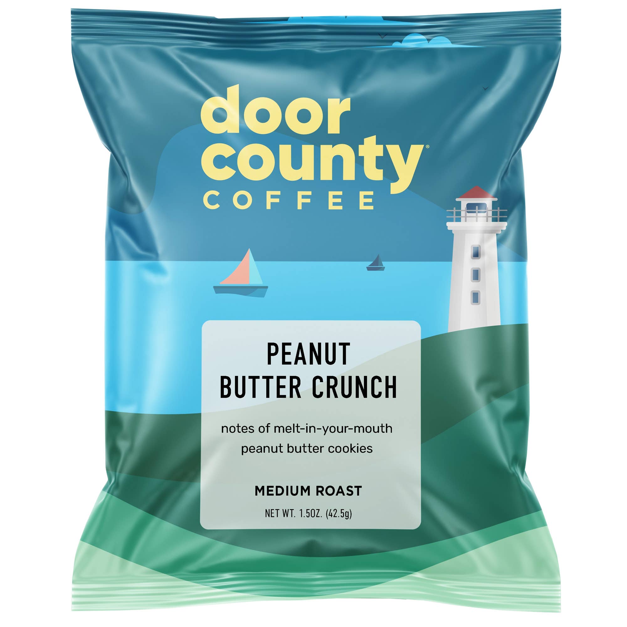 Peanut Butter Crunch Flavored Coffee – 1.5 oz Full Pot Bag | Door County Coffee