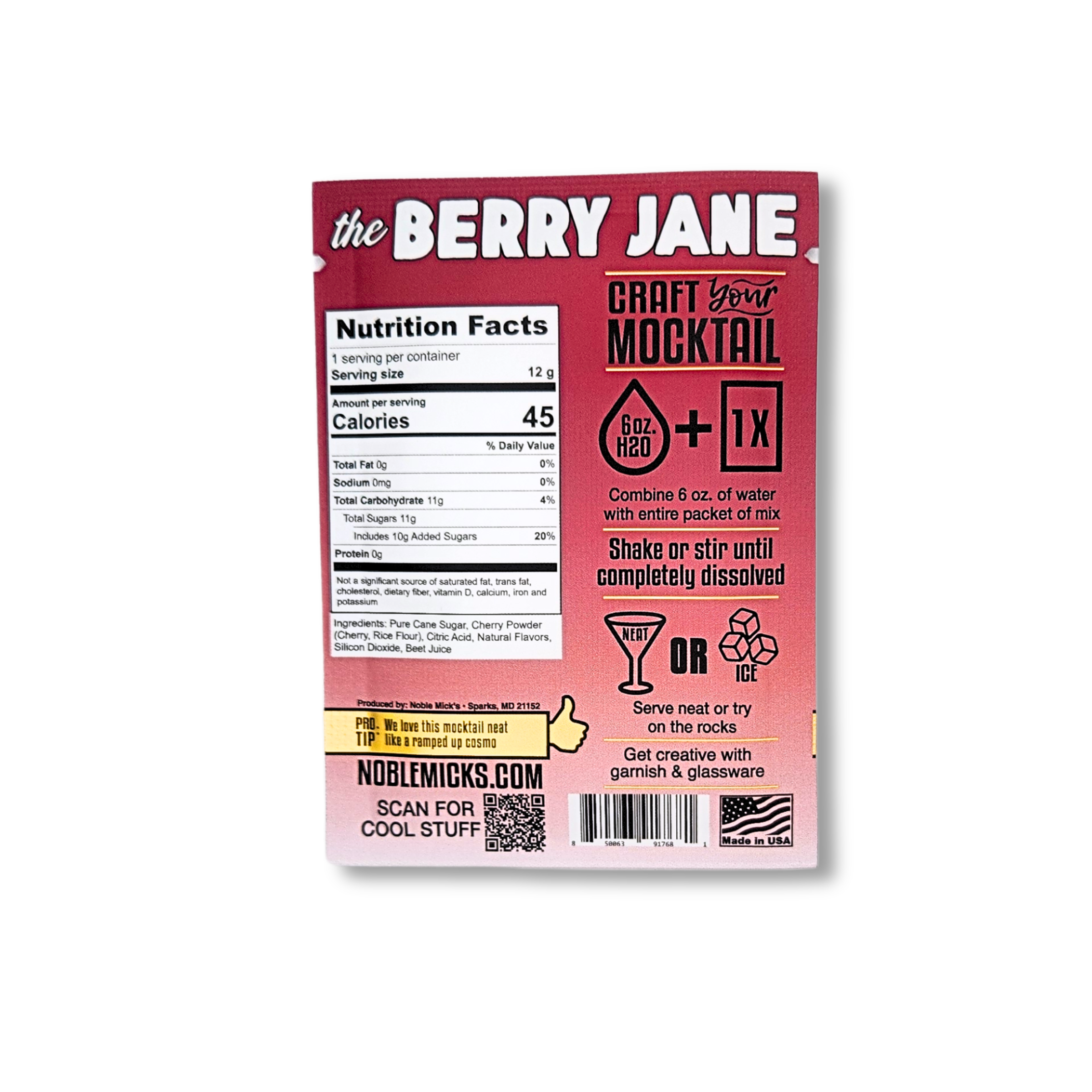 The Berry Jane Single Serve Craft Mocktail by Noble Micks