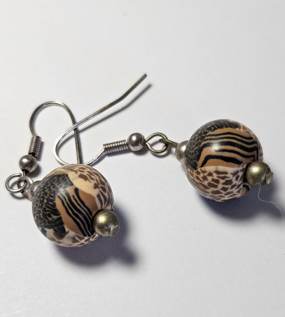 Animal Print Round Earrings
