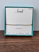 Aunt Morse Code Bracelet | Gold