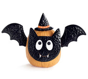 Reuseable Bat Decorating Pumpkin Kit – Hand-Painted Black Tin (Set of 4 Items)