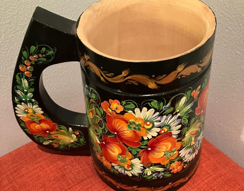Vintage Petrikivka Ukraine Wooden Stein by 312 - M.A.K.