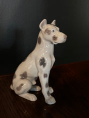 vintage Bing & Grondahl (B&G) sitting harlequin great dane porcelain figurine (#2189)