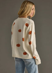 Autumn Pumpkin Super Soft Knit Sweater – Cozy Women’s Fall Sweater
