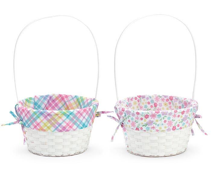 Bamboo Basket with Fabric Liner – Assorted Designs