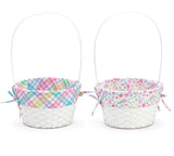 Bamboo Basket with Fabric Liner – Assorted Designs
