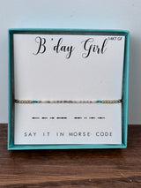 B'Day Girl Morse Code Bracelet | Gold