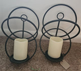 Mid-Century Modern Metal Wall Sconces for Candles or Plants SET OF 2